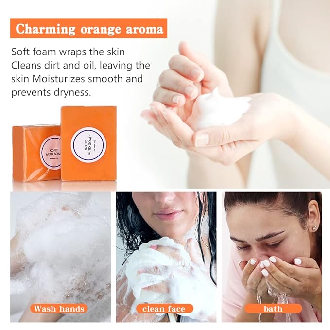 Hyaluronic Acid Eye Mask for Dark Circles and Eye Bags & Kojic Acid Soap Moisturizing Deep Cleansing for Face and Body