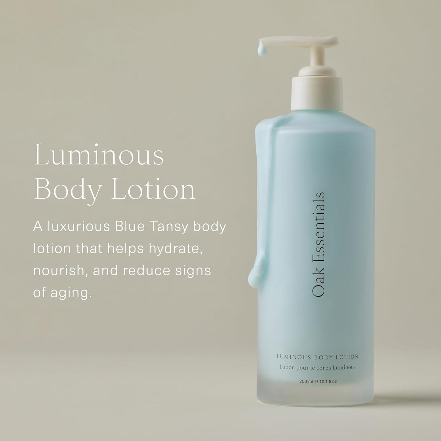 Oak Essentials Luminous Body Lotion | Hydrating Blue Tansy Body Cream with Rose Oil, Turmeric, Shea Butter and Coconut Oil, 1.33 Fl Oz (Travel Size)