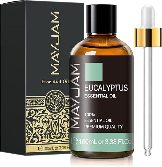 Eucalyptus Essential Oil, MAYJAM 3.38fl.oz Large Bottle Pure Essential Oils, Perfect for Living Room Bedroom Office Car Use