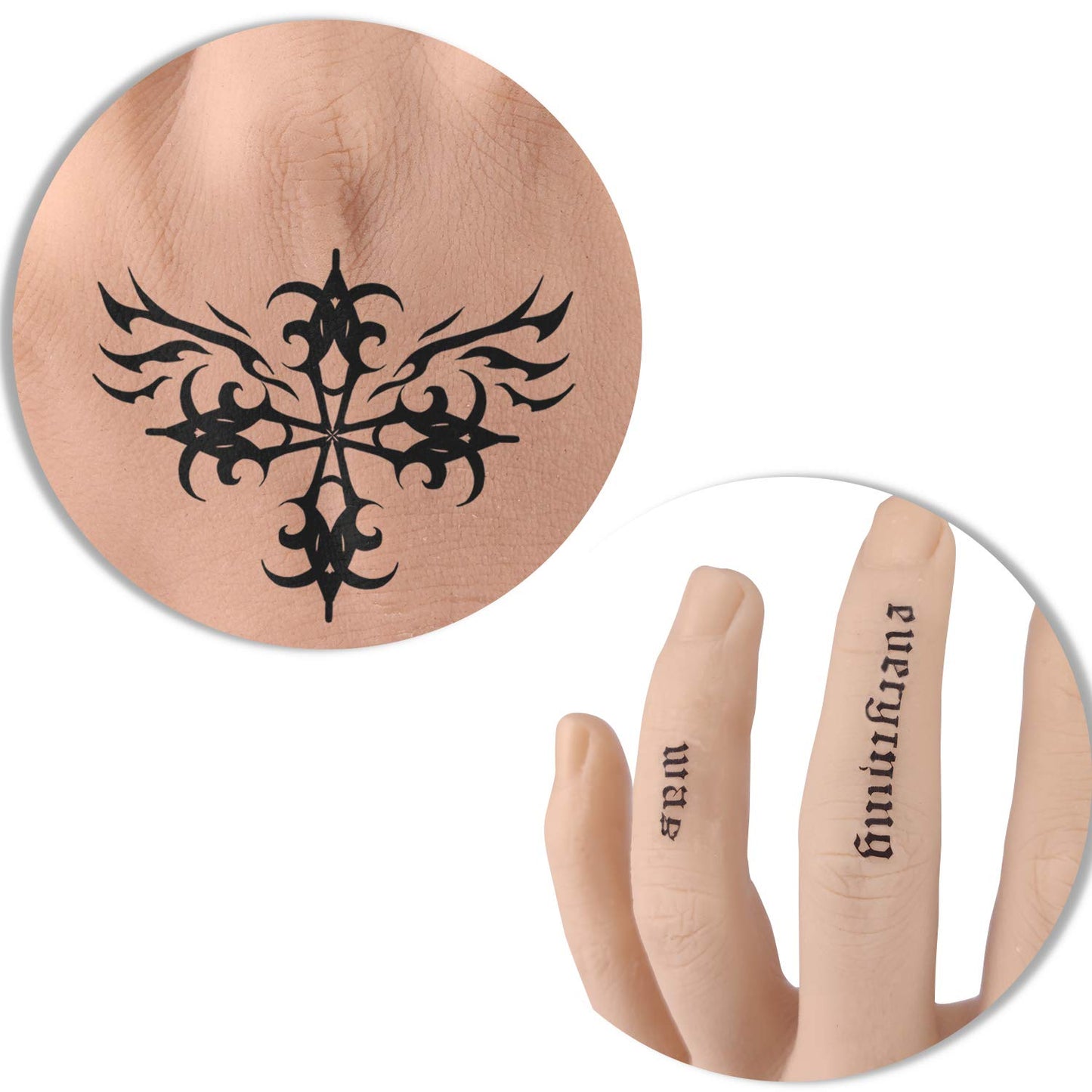 Medarchitect Silicone Henna Tattoo Practice Hand Life Sized Fake Skin Hand Model to Tattoo Training Education for Experienced Tattoo Artists and Beginners (Left Hand)