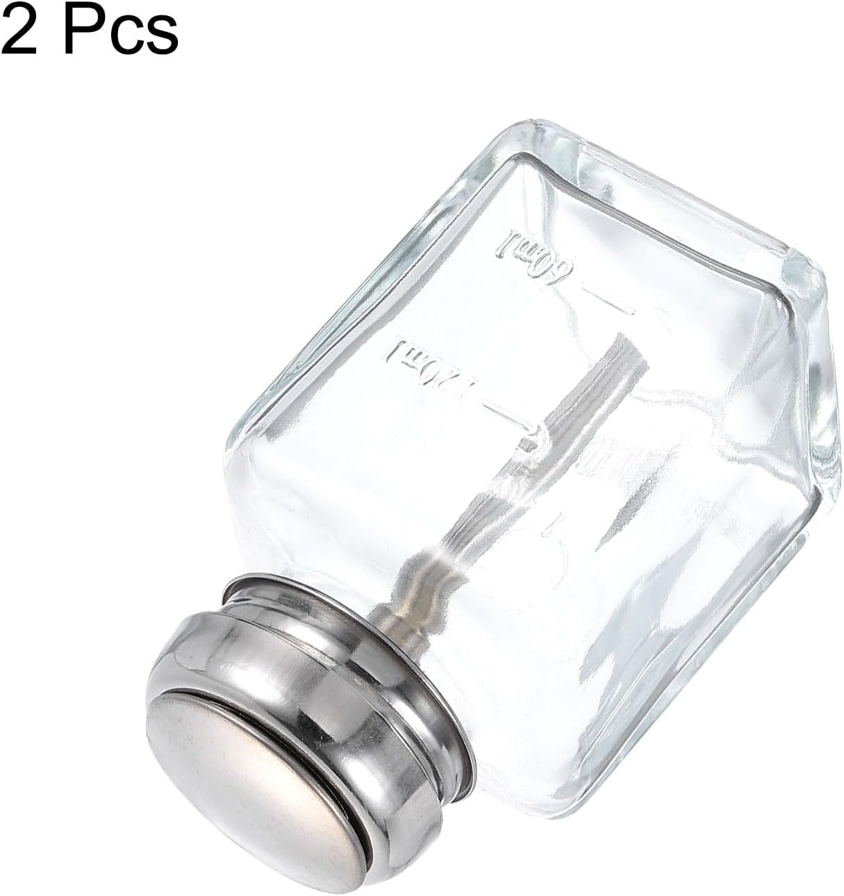 HARFINGTON 2pcs Solvent Alcohol Dispensers 120ml(4oz) Conical Push Down Liquid Dispenser Pump Bottle with Stainless Steel Tube and Copper Core for Acetone Polish Remover