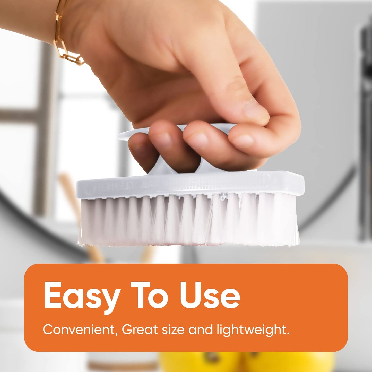 Superio Nail Brush for Cleaning Fingernails, Nail Scrubber Brush, Toe Foot Hands Fingernail Brush Cleaner- Small Scrub Brush- All-Purpose Stiff Cleaning Brush for Home, Kitchen, Work, (2, White)