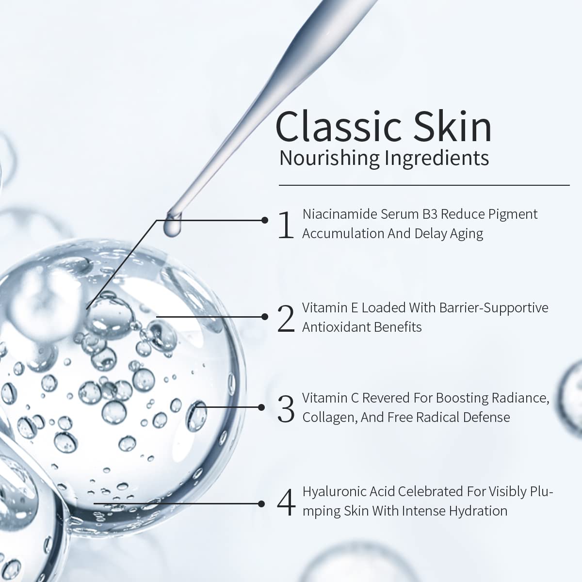 HKH Niacinamide Serum Capsules for Face – Anti Aging, Dark Spot Remover, Hydrating with Hyaluronic Acid & Vitamin E, Reduces Wrinkles and Fine lines, Smoothing and Firming Skin Care,Travel Portable