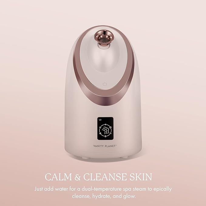 Senia Hot and Cold Facial Steamer by Vanity Planet - Detoxifying Aromatherapy Facial Steamer with Smart Steam Technology - Unclog Pores & Blackheads Cleaner Detoxifies, Cleanses & Moisturizes Skin