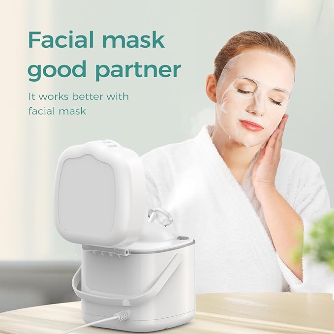 DAROMA Nano Ionic Facial Steamer with Adjustable Nozzle & Mirror - Advanced Home Spa Tool for Deep Cleansing & Hydration Support, Ideal Skincare Gift for Women