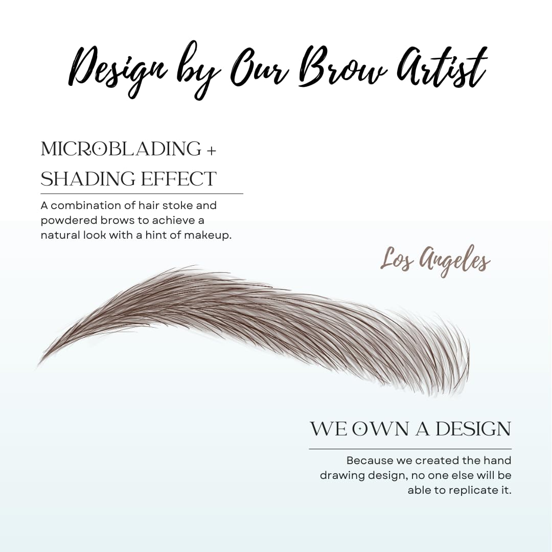 Bliss and Beyond USA | Microblading & Shading Tattoo | A combination of hair stoke and powdered brows | Non-toxic | Vegan friendly Dramatic Los Angele, Brown)