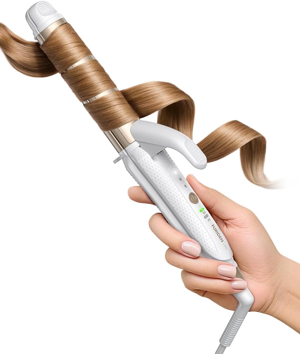 Dual-Voltage Curling Iron: 110V-240V 1 Inch Ceramic Barrel 2-in-1 Curling Iron for Chin to Shoulder Length Hair - Europe Travel for Tight Curls with Clamp