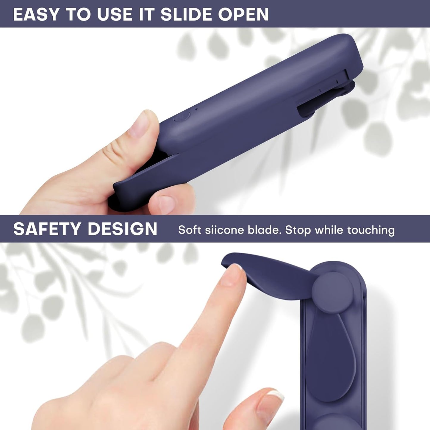 Nezylaf Portable Mini Handheld Fan, Small Rechargeable Personal Fan with Pocket Power Bank Design for Travel/Women Gifts/Disney World Accessories/Theme Park Essentials