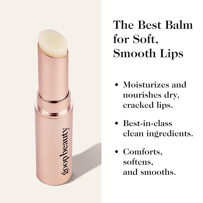 goop Beauty Clean Lip Balm | Dry Lips Treatment | Coconut Oil, Pomegranate Extract, & Shea Butter | Petroleum Free | 0.16 oz