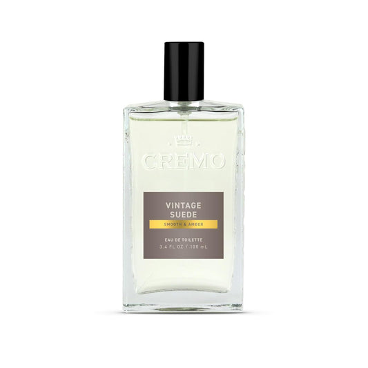 Cremo Cologne For Men - Vintage Suede Mens Cologne Spray, A Combination of White Moss, Rich Amber, and Smooth Suede, Multi-Layered Signature Men's Fragrances, 3.4 Fl Oz