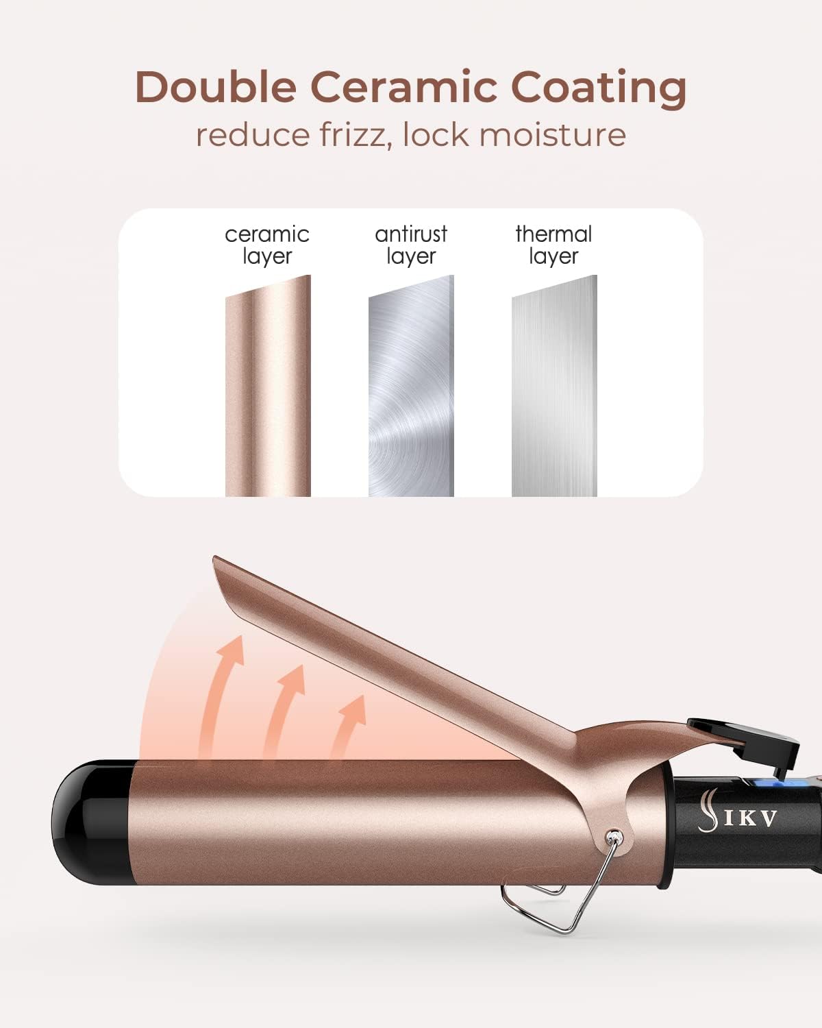 1 3/4 Inch Extra Long Barrel Curling Iron, 1.75 Large Barrel for Long Hair Ceramic Tourmaline