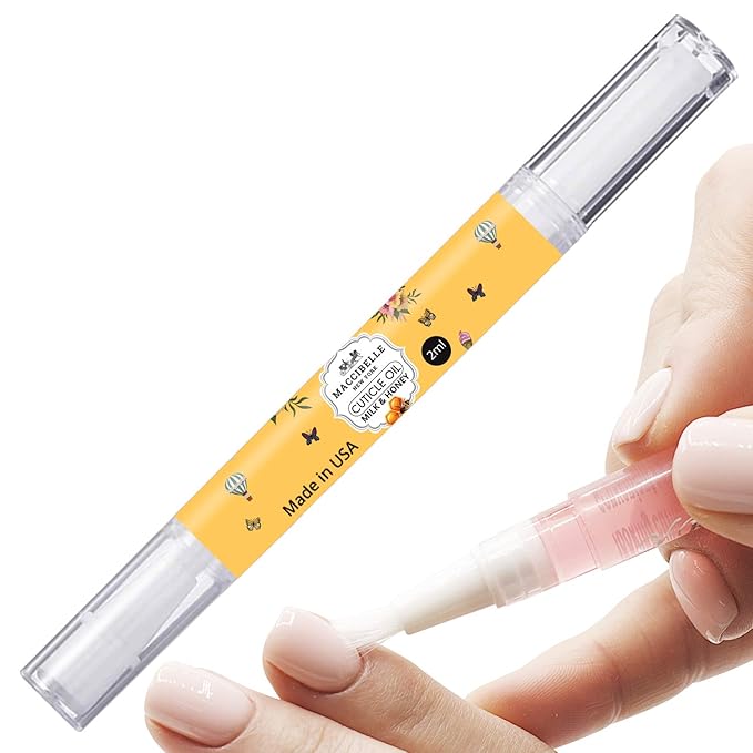 Maccibelle Pure Cuticle & Nail Oil Pen 2ml Heals Dry Cracked Cuticles (Milk & Honey + Pomegranate)