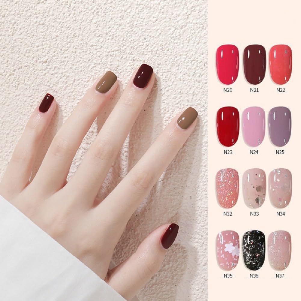 Nail Polish set - Nail Lacquer Quick Dry, Full Size, Vibrant, Colorful, Trendy, Glitter, Glossy, Metallic, Matte Nail Art Nail Shades (N35 Cherry Blossom Fairy, 52g)