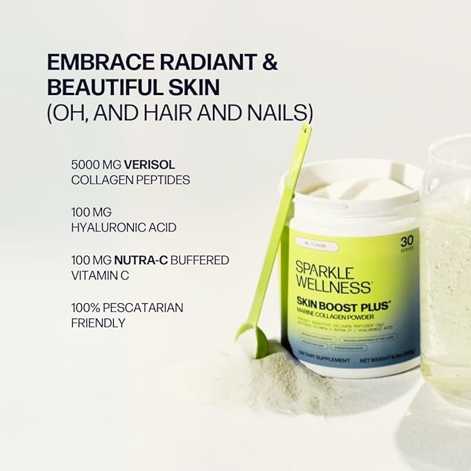 Marine Skin Boost Plus (No Flavor) [50-Serves] | Collagen Powder Supplement with Marine-derived VERISOL Bioactive Hydrolyzed Collagen Peptides, Vitamin C & Hyaluronic Acid