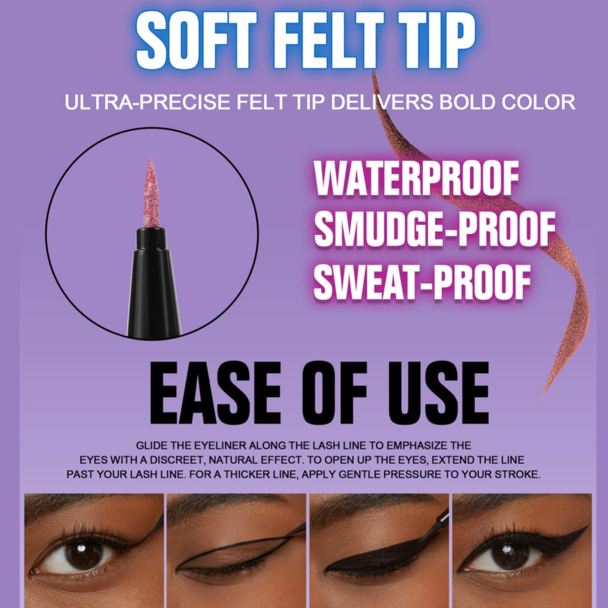 waterproof eyeliner metallic satin finish liquid eye liner pencil colorful high pigmented Red