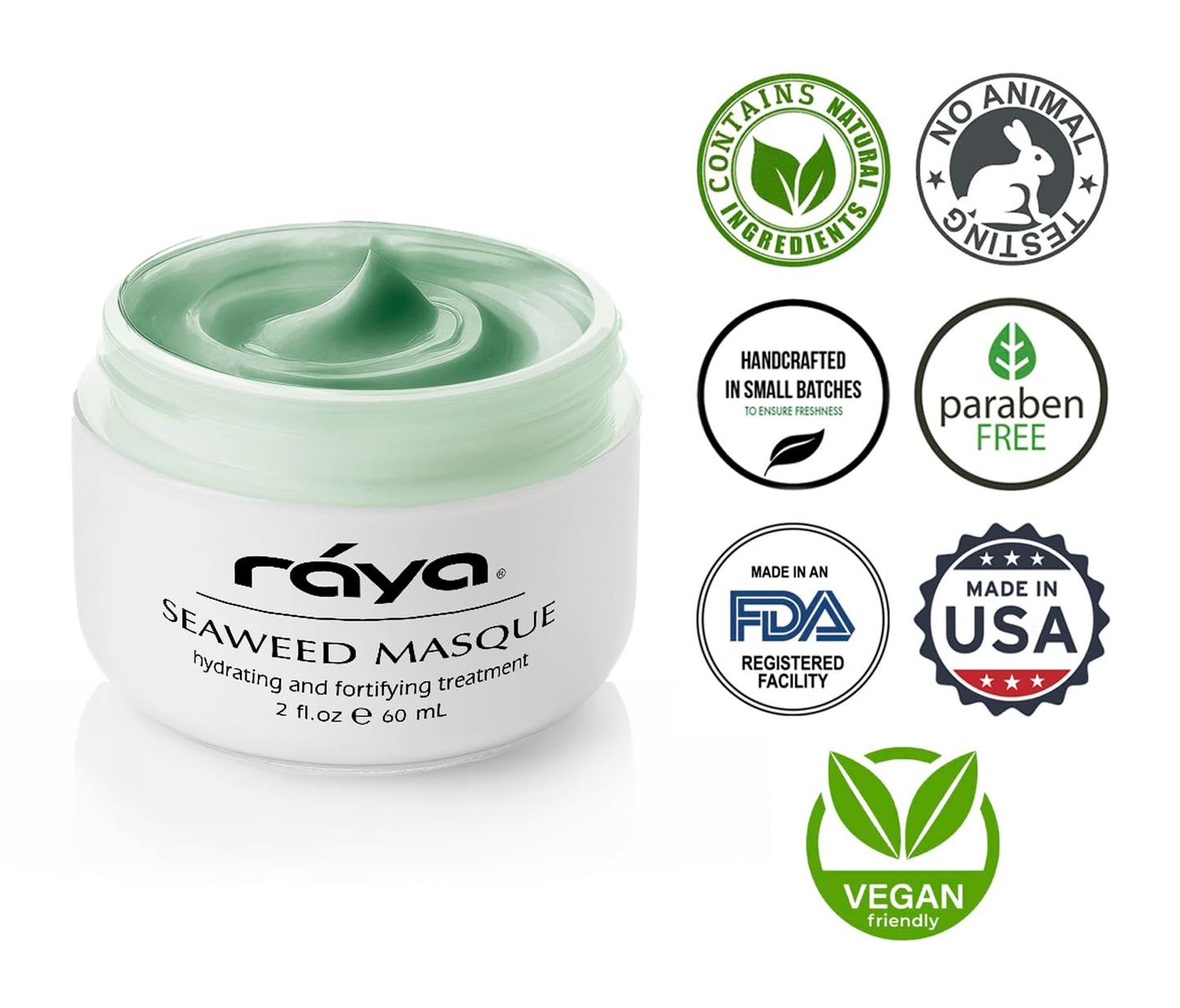 Raya Seaweed Masque (609) | Hydrating and Fortifying Facial Treatment Mask for All Non-Problem Skin | Made with Vitamins and Minerals