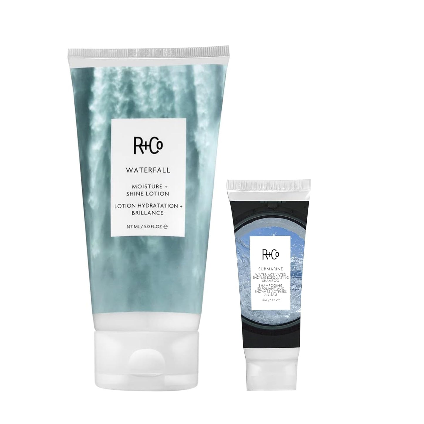 R+Co Waterfall Moisture and Shine Lotion (5 Oz) + Travel Size (.5 Oz) | Vegan + Cruelty-Free |