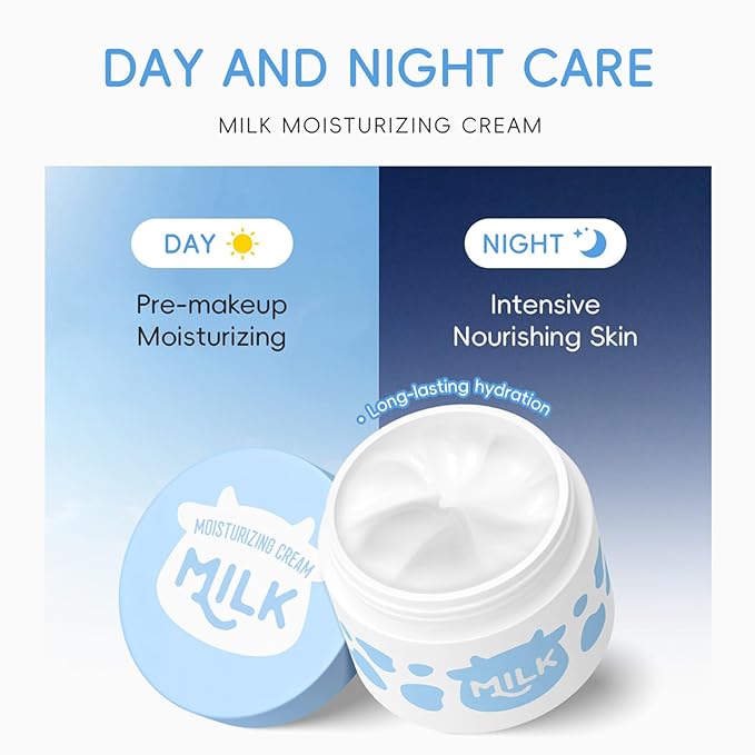 8 PCS Facial Skin Care Sets & Kits, Milk Skincare Set, Travel Skincare Set for Women & Teens, Hydrating Milk Skincare Routine for Girls 10-12, Brilliant Self Care Kit, Deep Moisturizing Gentle