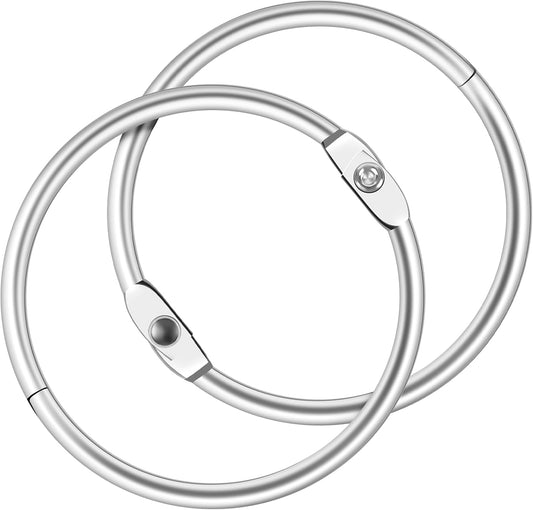 1 Inch Office Book Rings, Loose Leaf Binder for Keys, Paper, Flashcards, Index Cards, Notebooks, Photos, Binder Rings Clip Rings for School, Home, Office, Nickel Plated, Silver, 100 Pack