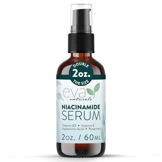Eva Naturals Niacinamide 5% Serum for Face – B3 Pore Minimizer, Acne Treatment & Dark Spot Corrector with Hyaluronic Acid, Vitamin E, Aloe & Neem – Anti-Aging, Non-Greasy, Hydrating, 2oz