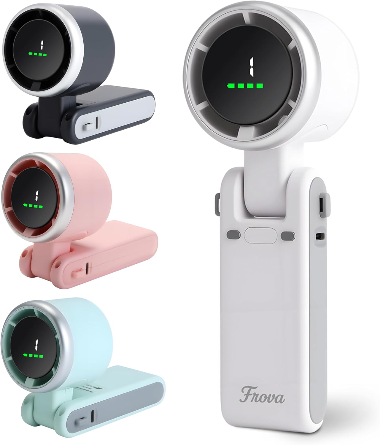 Zephyrus Portable Handheld Fan – 5200 mAh USB‑C Rechargeable, 5‑Speed Quiet Brushless – Foldable Pocket‑Size with Stand, Lanyard & Pouch