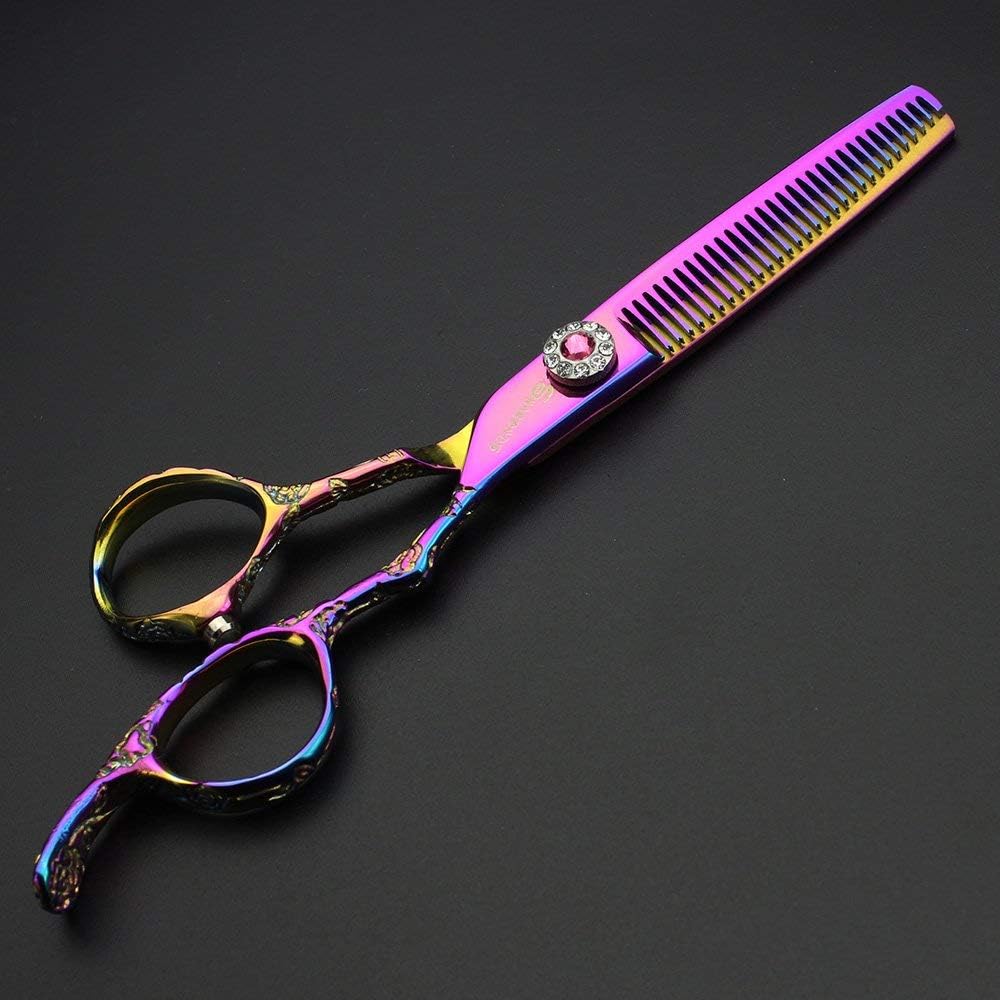 6/7/8 inch Cutting Thinning Styling Tool Rainbow Hair Scissors Professional Hairdresser Hairdresser Scissors Set (6-inch 2pc)