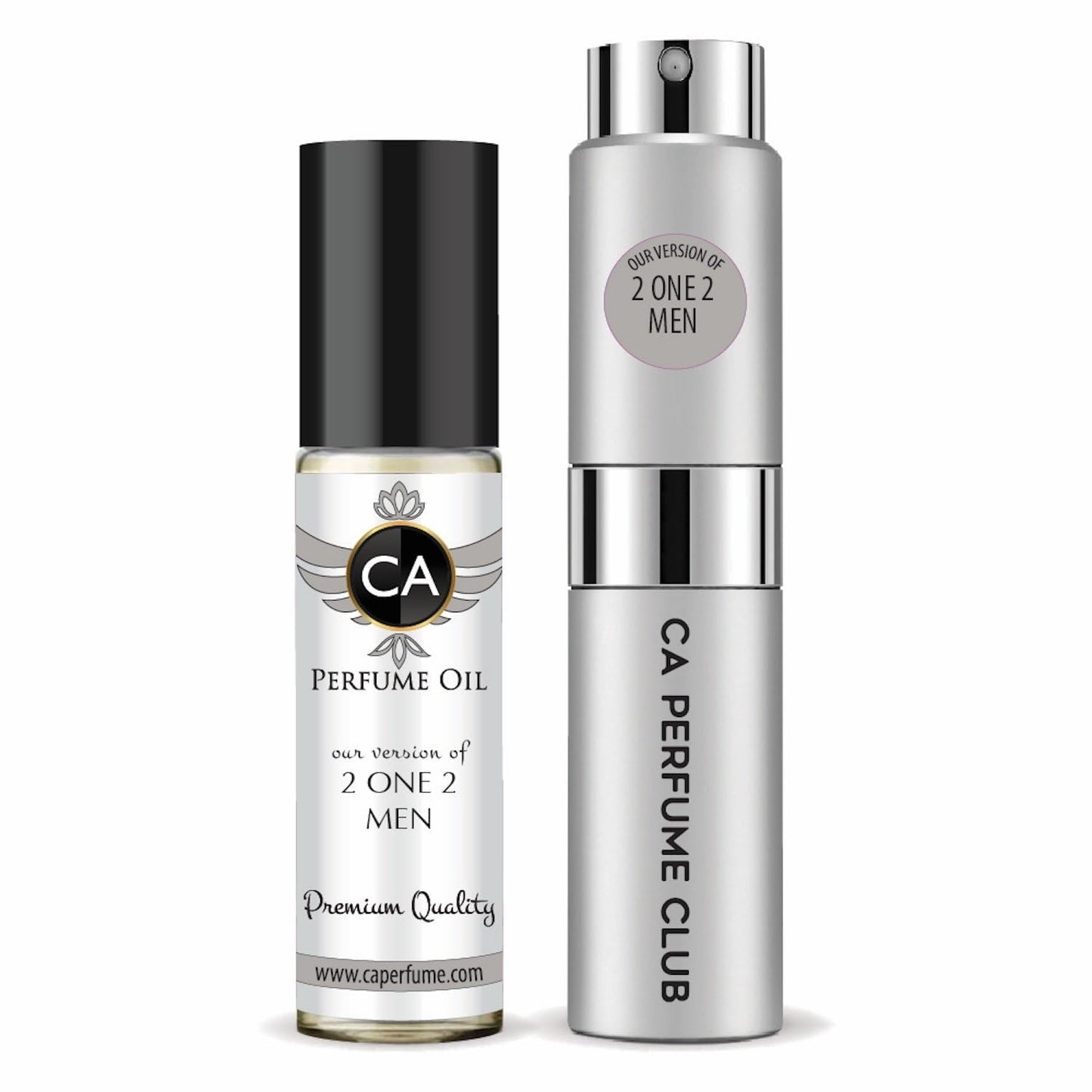 CA Perfume Duo Impression of 2 One 2 Men For Men Perfume Layering Set Mens Cologne Long Lasting Travel Size EDP + Body Oil Roll-On Bottle 0.27 Fl Oz+0.33 Fl Oz