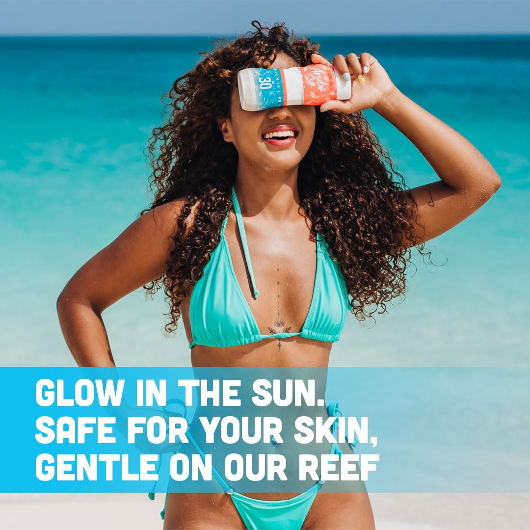 SPF 30 Sunscreen Lotion 8oz - Reef Act Compliant no 67 Octinoxate & Oxybenzone Free - Sun Screen Broad Spectrum UVA/UVB - Sunscreen Waterproof and Non-Greasy