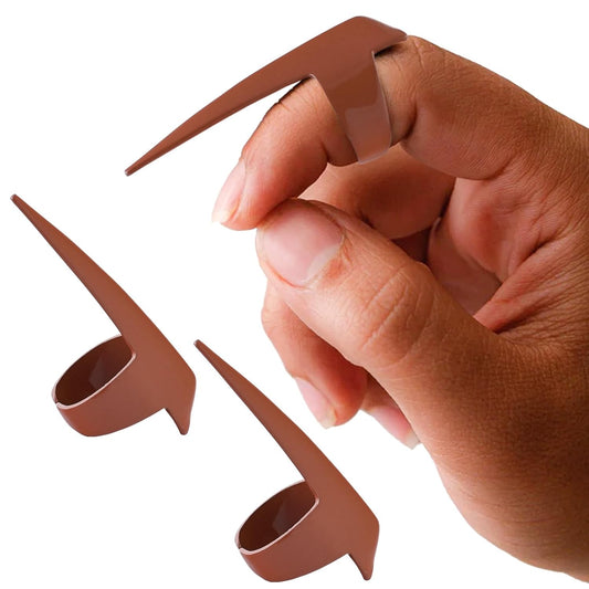 My Hair Tools 2PCS Pro Hair Parting & Sectioning Rings - Stainless Steel Finger Quick Braiding Pick Tool for Precise Styling & Installation of Human Hair Extensions Lightweight Hair Separating Tool