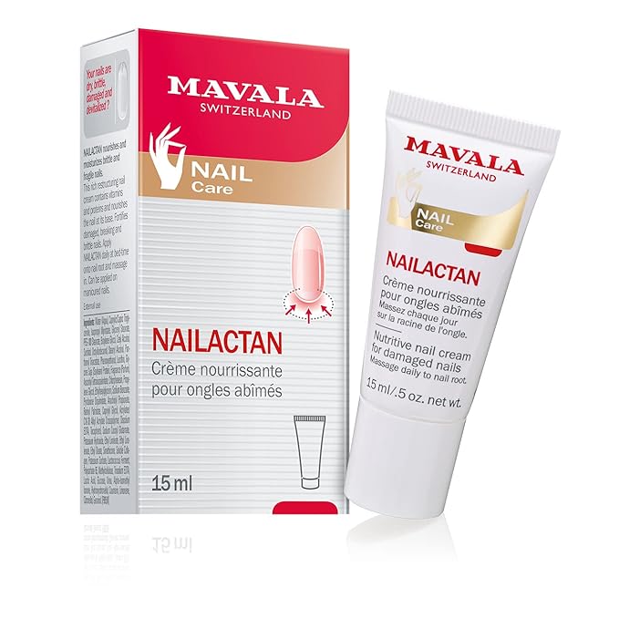 Mavala Nutritive Nail Cream Nailactan for Damaged Nails | Nail Care with Restorative Ingredients for Longer, Healthier Nails | Nail Strengthener + Hardener | 0.5 oz