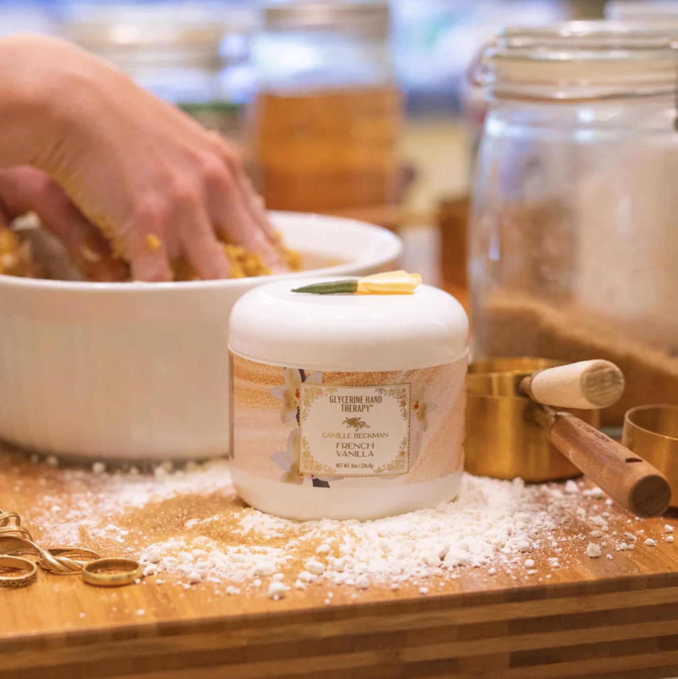 Camille Beckman Glycerine Hand Therapy Cream, French Vanilla, 8 Ounce