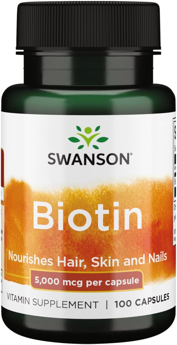 Swanson Biotin Vitamin B7 5000 mcg 100 Capsules
