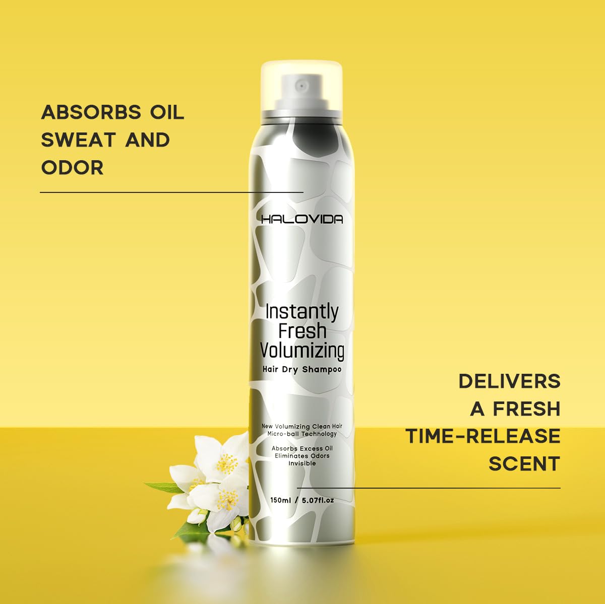 HALOVIDA Instant Fresh Volumizing Invisible Dry Shampoo Travel Size 2.03 fl. oz (60ml) (HAIR DRY SHAMPOO 60ml) (2.03FL)