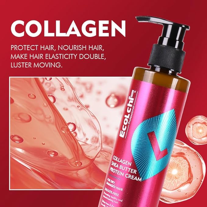 Ecolchi Hair Mask Leave In Conditioner Set Hair Treatment Natural Ingredient Deep Repair Conditioning for Dry Damaged Hair All Hair Types 550+200ml 18.6floz + 6.8floz