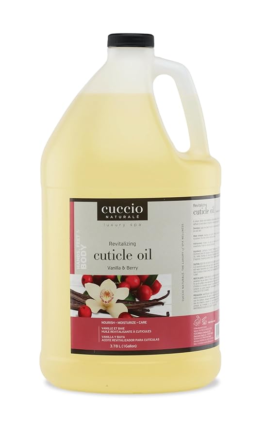 Cuccio Naturale Cuticle Revitalizing Oil, 1 Gallon/128 oz/3.78 Liter (Gallon, Vanilla & Berry)