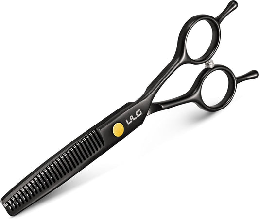 ULG Professional Thinning Shears for Hair Cutting - 6.5’’ Hair Thinning Scissors, Ultra Sharp Japanese Stainless Steel, Ergonomic Handle for Barbers, Stylists, Salon & Home Use, Black