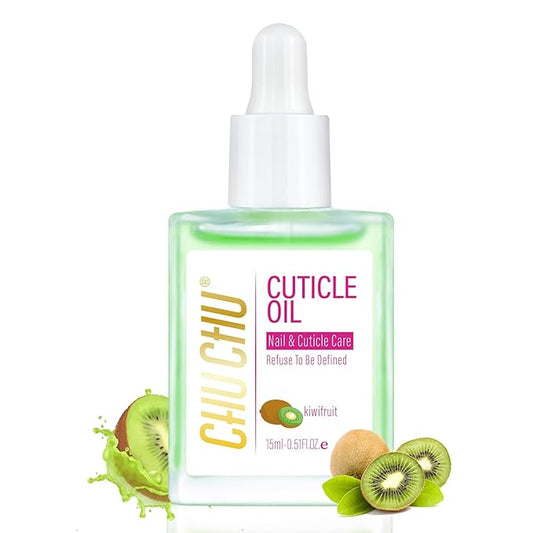 CHUCHU Organic Cuticle Oil for Nails: Kiwi Jojoba Nail Oil with Vitamin B & E - Moisturizes Repairs and Promotes Nail Growth - Prevents Dryness Hangnails and Chapped Skin 15ML
