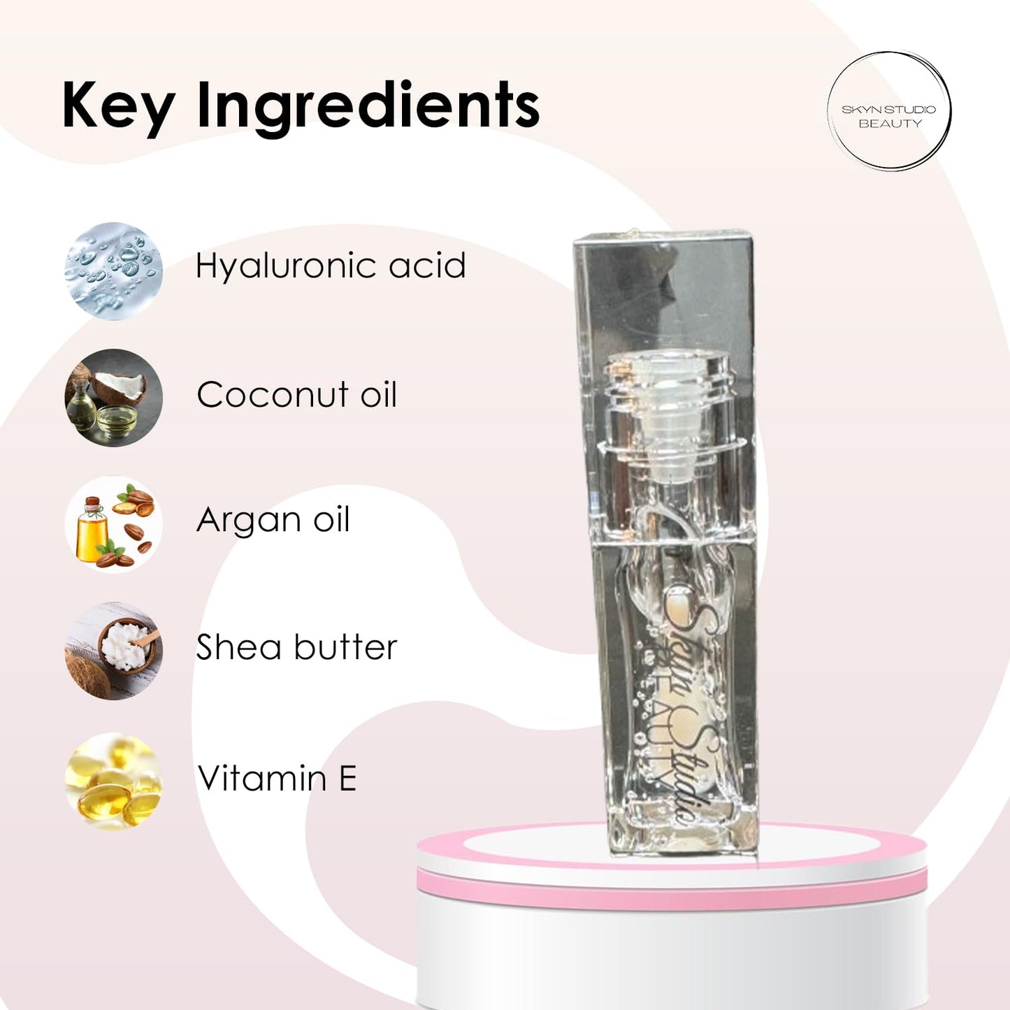 BEAUTY SPF 30 Juicy Lux Hydrating Lip Oil, Deeply Nourishing Lip Oil with Hyaluronic Acid, Coconut Oil, Argan Oil, Shea Butter and Vitamin E, Non-Sticky, SPF Protection Lip Care (Glass)