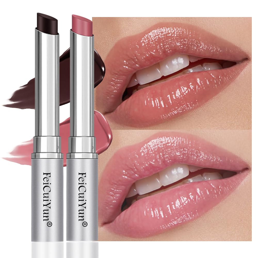 2Pcs Honey Tinted Lip Stain Lip Balm Lip Gloss Lipstick, Sheer Hydrating Lip Stains Tint, Moisturizing Lip Color for All Skin Tones, Nourishing Lip Balm with a Hint of Natural Black Cherry Tint