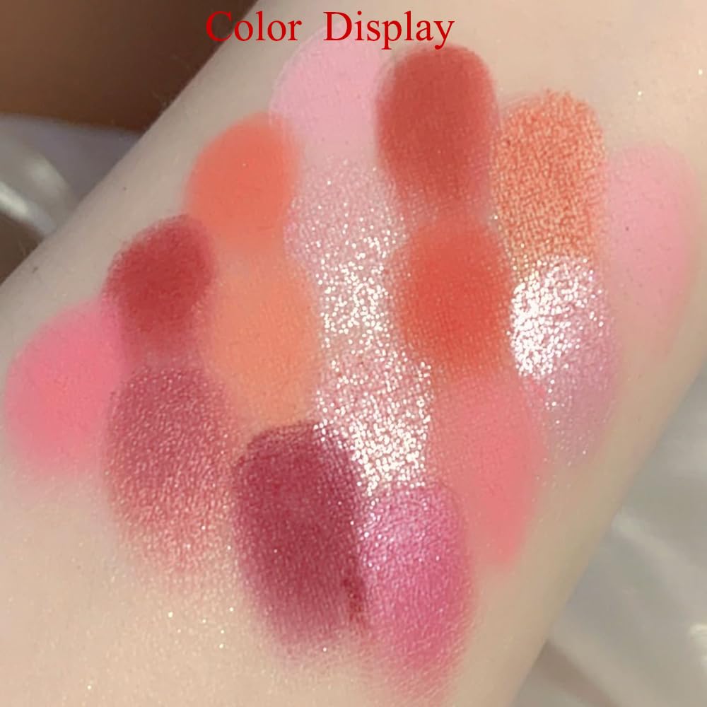 16 Colors Pink Red Matte Glitter Metallic Eye Shadow Palette, Korean Eyeshadow Palette Makeup, Pigmented Red Eyeshadow Kit for Halloween Parties, Joker Vampire Clown Makeup