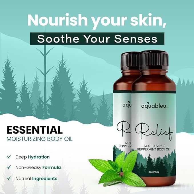 Peppermint Massage Oil – Aromatherapy Blend for Refreshing Relief – 80ml Bottle – Energizing and Rejuvenating – Great Gift for Women