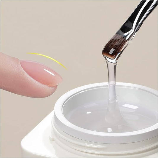 GAOY Low-Heat Builder Gel for Nails, 30ml Self-Leveling Nail Strengthener, Soak Off Long Lasting Hard UV Gel, Clear