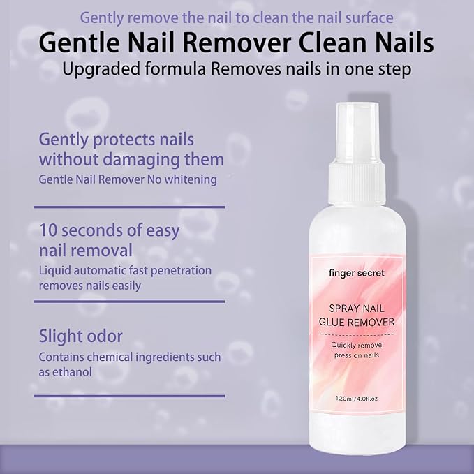 Glue Remover Debonder for Press On Nails, Easily Remove Fake Nail Tips with Manicure Tools for Fingernails, Cuticle Nippers Professional,Cuticle Remover Tool Poly Gel Nail Remover Kit