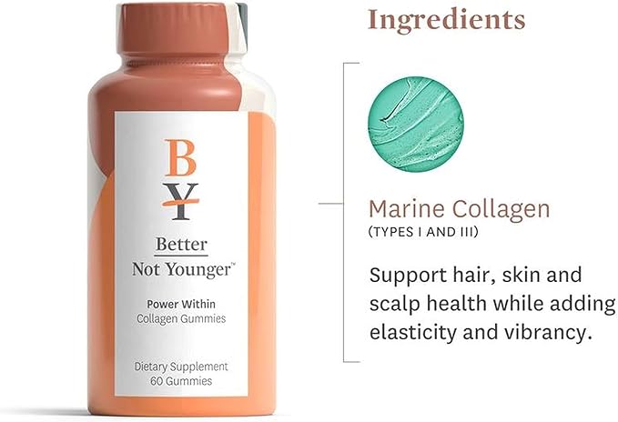 Better Not Younger Power Within Skin & Scalp Collagen Dietary Supplement and Significant Other Hair, Skin, & Nails Dietary Supplement Bundle, Gluten-Free Chewable Gummies