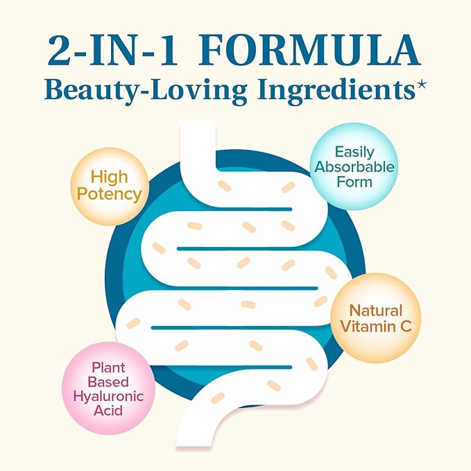 Hyaluronic Acid Supplement, with Vitamin C, 250mg Plant-Based HA, 90 Vegan Caps, for Skin & Eyes, Collagen Production, Easily Absorbable