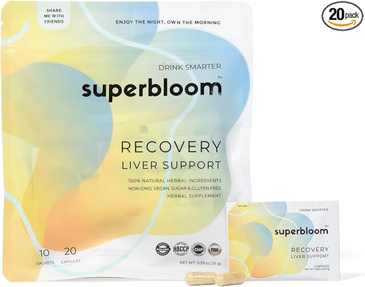 superbloom Recovery Liver Support 10 Sachets, 20 Capsules