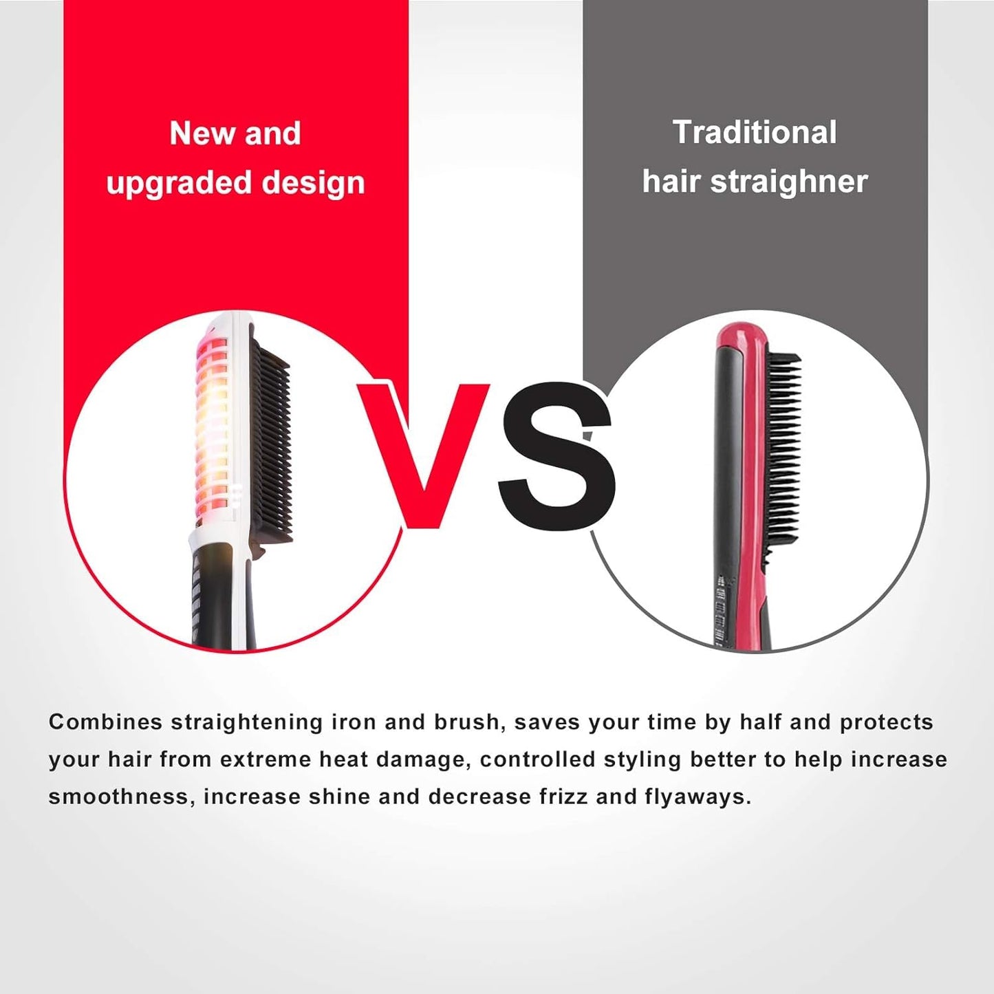 Hair Straightener and Curler 2-in-1 with Anti-Scald Technology, Fast Heating (30s), 6 Heat Levels for Every Hair Type, Auto Off, 360 Swivel Cord, Portable Straightening Iron or Curling Iron (White)