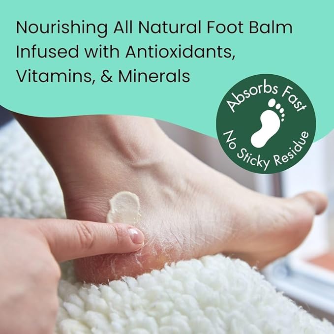 MONA Natural Foot Balm for Dry Cracked Feet & Heels | Moisturizing Foot Cream for Athletes | Callous Repair & Foot Odor Treatment (Eucalyptus & Lemon, 2.0 Oz (Pack of 1))