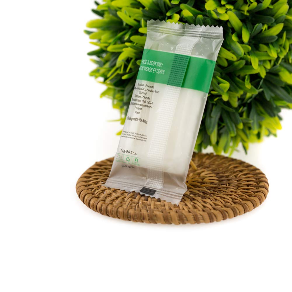 ECO amenities Soap Bar Travel Pack - 1 oz, 100 Count - Hotel Soap Bulk Individually Wrapped - Green Tea Scent & Cruelty-Free