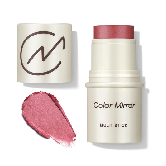 Multi-Use Makeup Stick - Blush, Lipstick, Eyeshadow & Highlighter For All Skin, Buildable Color, Long-Lasting, Lightweight, Natural Soft Finish(02 Pomegranate Flower Shimmer), 0.158 oz